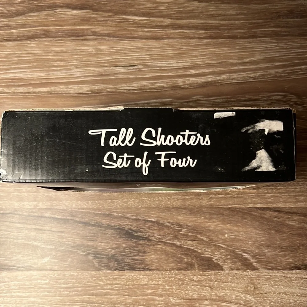 New in Box Novelty Tall Shooter Shot Glasses 2 oz Set of 4- Girl’s Night Out